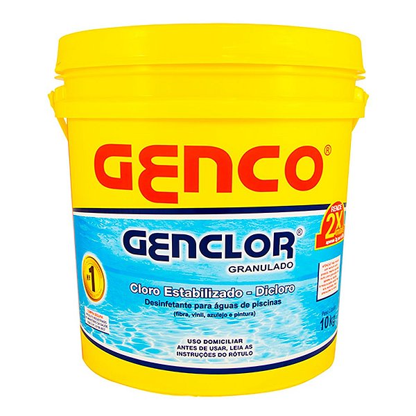 Genco – Cloro Estabilizado Granulado – 10kg – (56% Teor de Cloro Ativo)